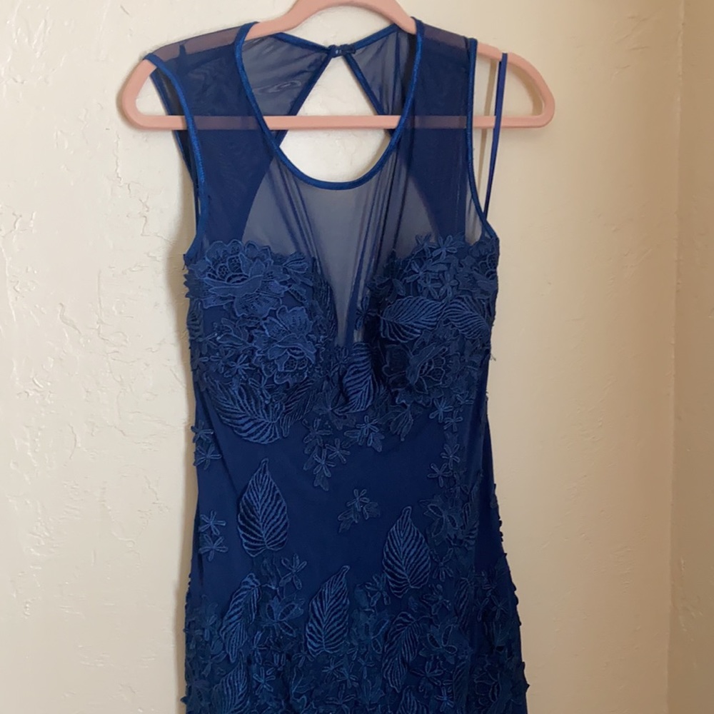 Stunning Backless Navy Gown